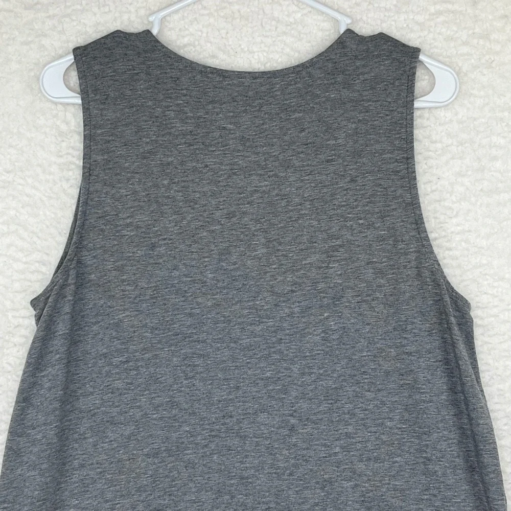 J. Jill Grey Sleeveless Shift Dress Women's L Crew Neck Pockets Pima Cotton